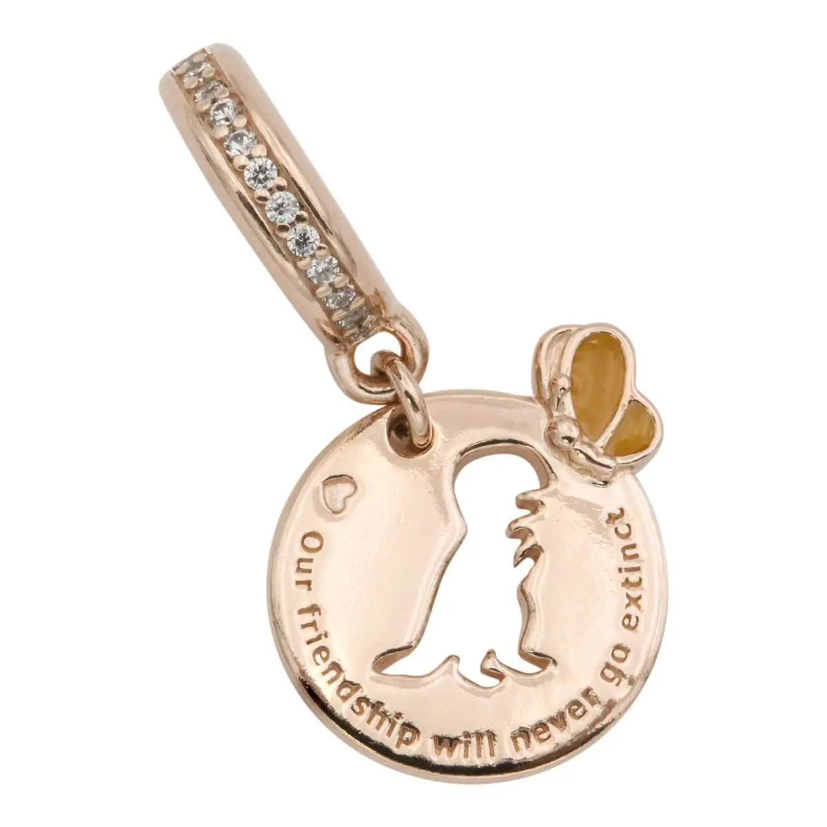 Dinosaur Butterfly Friendship Dangle Charm - 788180CZ by Pandora