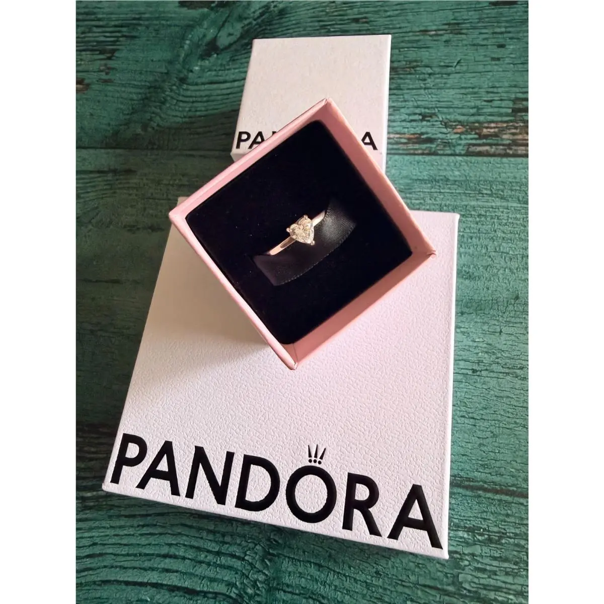 Sparkling Heart Solitaire Ring Sterling Silver Size 9 - 191165C01-60 by Pandora