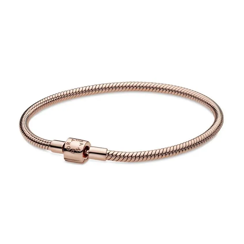 Pandora Moments Barrel Clasp Snake Chain Bracelet 588781C00-17
