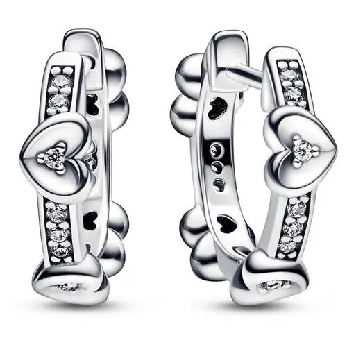 Radiant Sparkling Hearts Hoop Earrings 292498C01 by Pandora