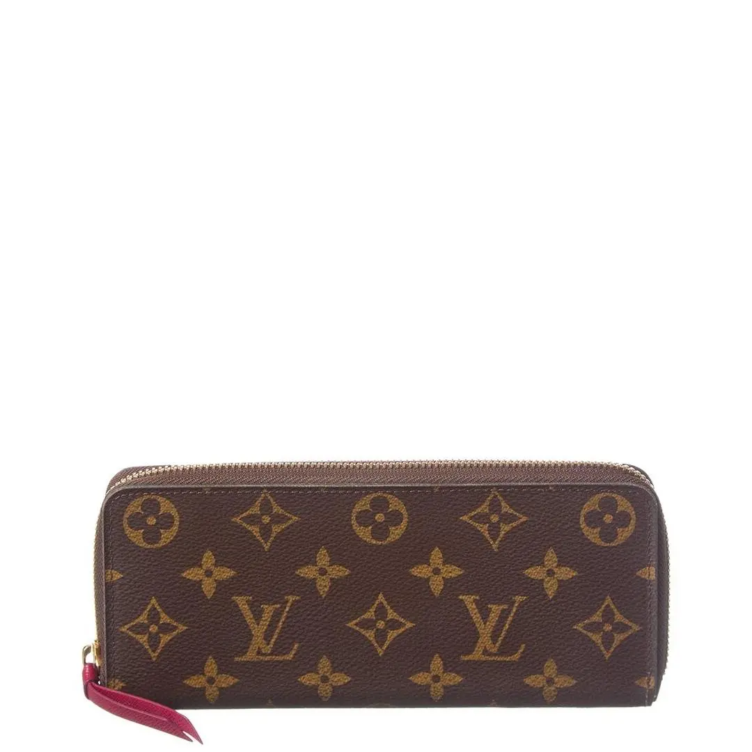 Brown Monogram Canvas Clemence Wallet Pre-loved by Louis Vuitton