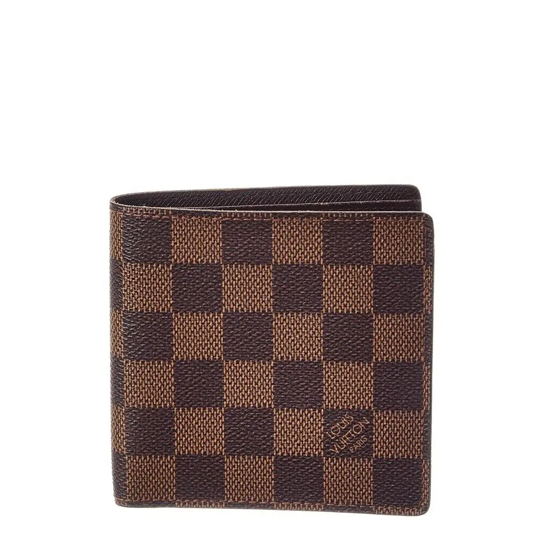 Brown Damier Ebene Marco Wallet Pre-loved Women`s by Louis Vuitton
