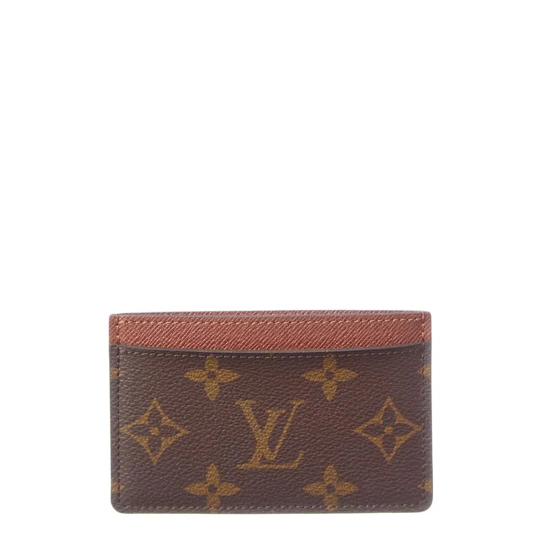 Brown Monogram Canvas Card Holder Pre-loved Women`s by Louis Vuitton
