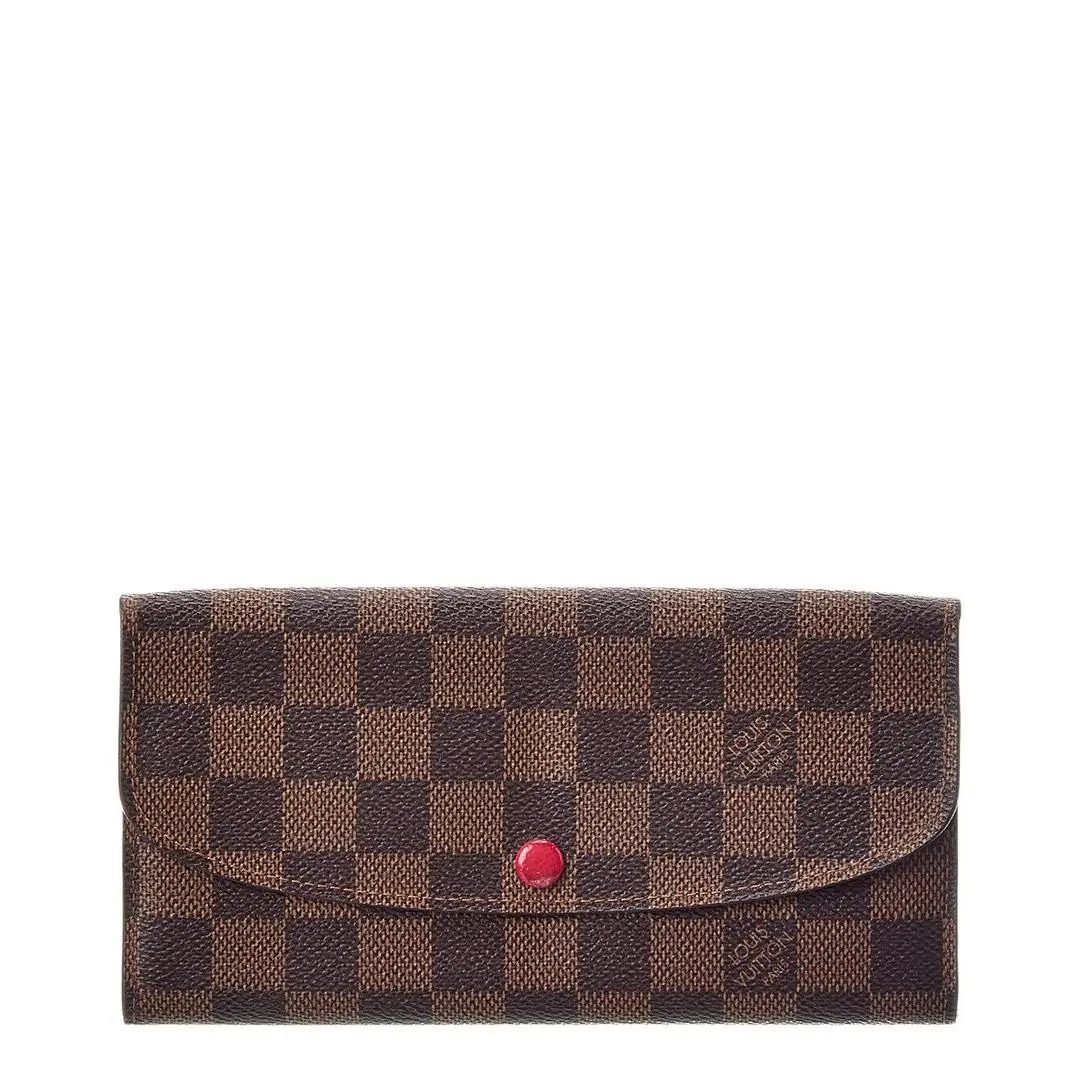 Brown Damier Ebene Emilie Wallet Pre-loved Women`s by Louis Vuitton