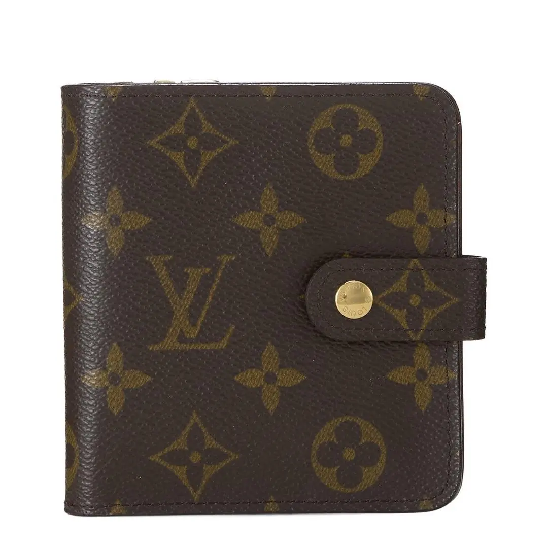 Brown Monogram Coated Canvas Compact Wallet Pre-loved by Louis Vuitton