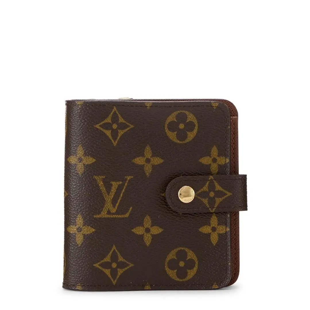 Brown Monogram Coated Canvas Compact Wallet Pre-loved by Louis Vuitton
