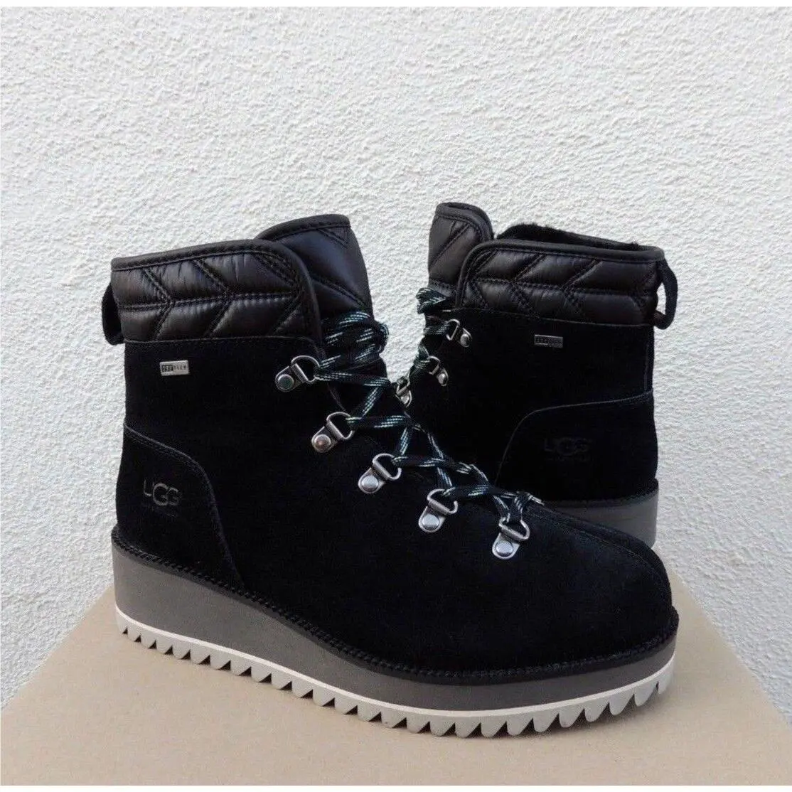 Ugg Birch Lace-up Waterproof Suede/ Sheepwool Wedge Boots US 12/ Eur 43