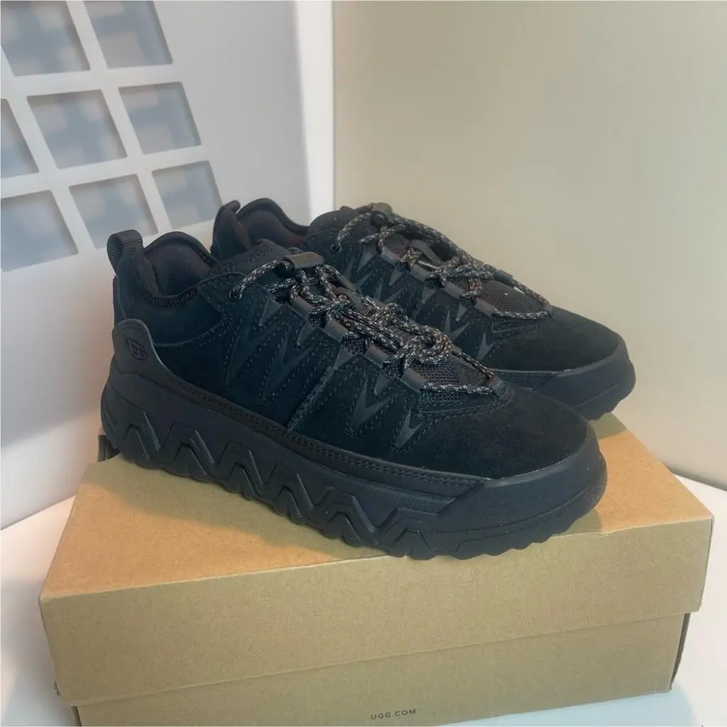 Ugg Captrail Low Sneakers in Black Suede Waterproof Unisex Grunge Goth Hiking 7