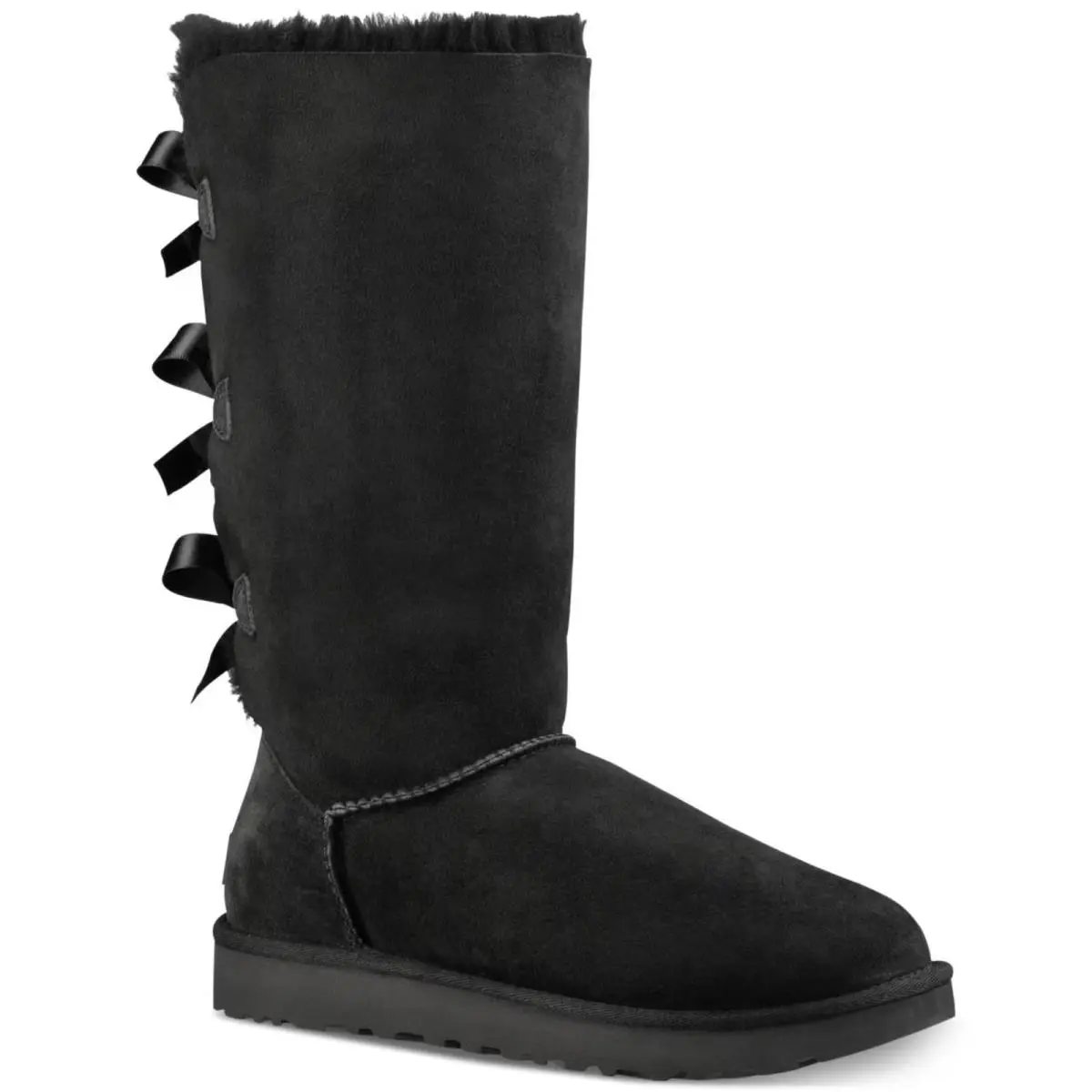 Women`s Ugg Bailey Bow Tall II Boots Black SZ 5