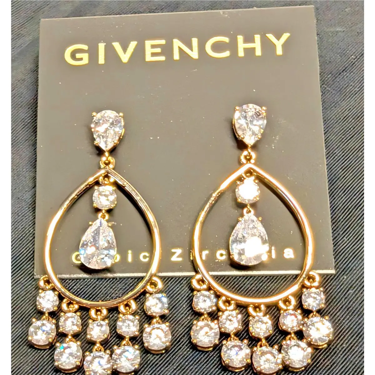Givenchy Gold-tone Cubic Zirconia Statement Chandelier Earrings 2 Ret