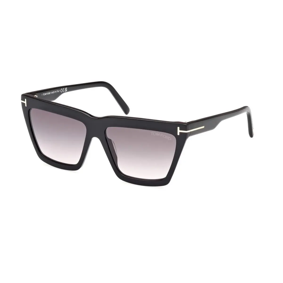 Tom Ford Sunglasses w TF Case - FT1110 Eden 01B - Shiny Black/smoke Gradient - Frame: Shiny Black