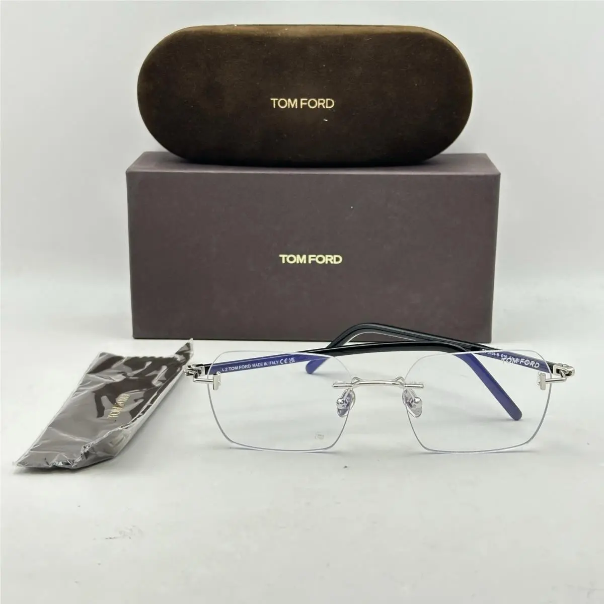 Mens Rimless Blue Light Blocking Eyeglasses TF5934-N by Tom Ford