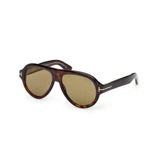 Icon FT1225 52N Dark Havana/green 59mm Men`s Sunglasses by Tom Ford