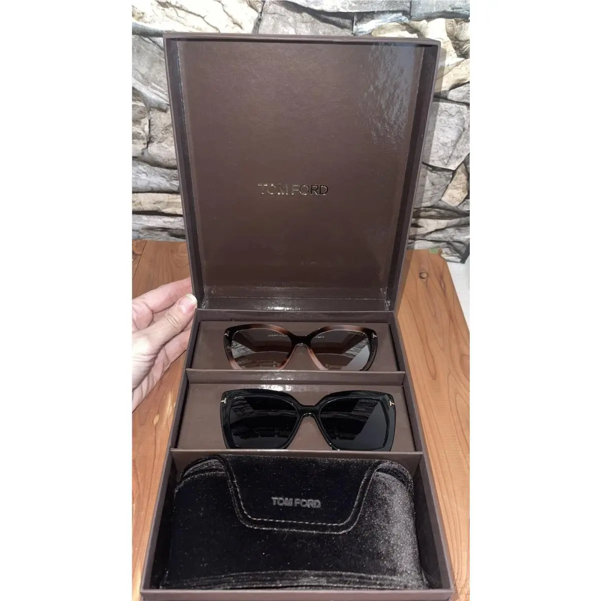 Presentation Box W/2 Clip On Frames Designer Sunglasses by Tom Ford
