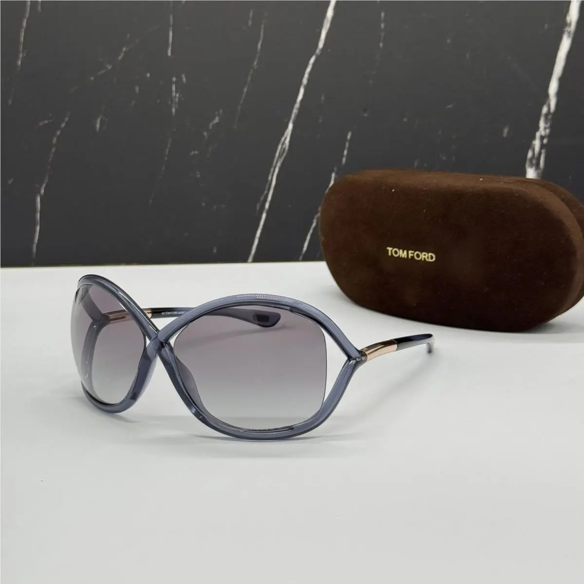 Whitney FT0009 05B Gray Oversized Women Sunglasses TF0009 by Tom Ford