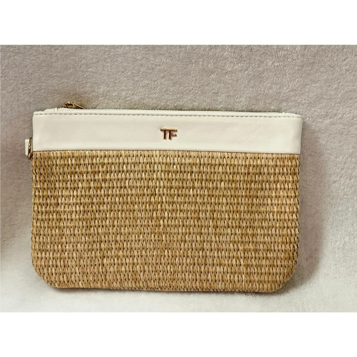 - Makeup Cosmetic Wristlet Straw Raffia Pouch - Gwp - 8 x 5.5 by Tom Ford