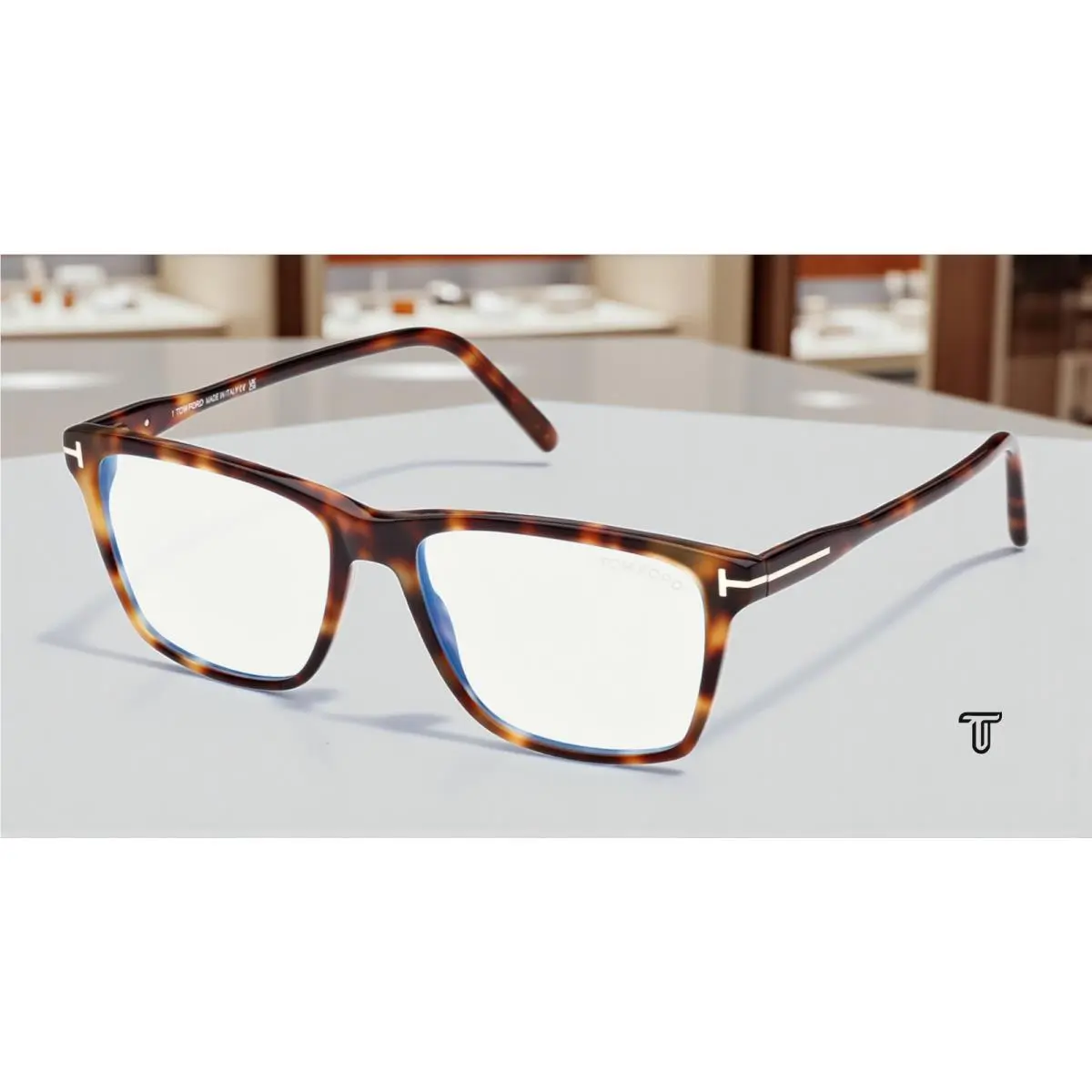 FT5817 B 053 Blonde Havana 56 Blue Block Lens mm Men`s Eyeglasses by Tom Ford