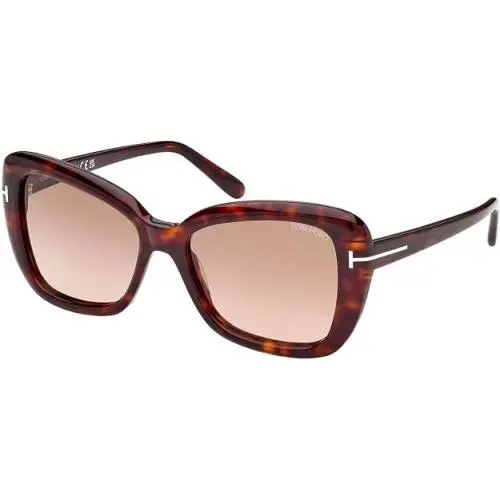 Tom Ford Sunglasses w TF Case - FT1008 Maeve 52F - Dark Havana / Bronze