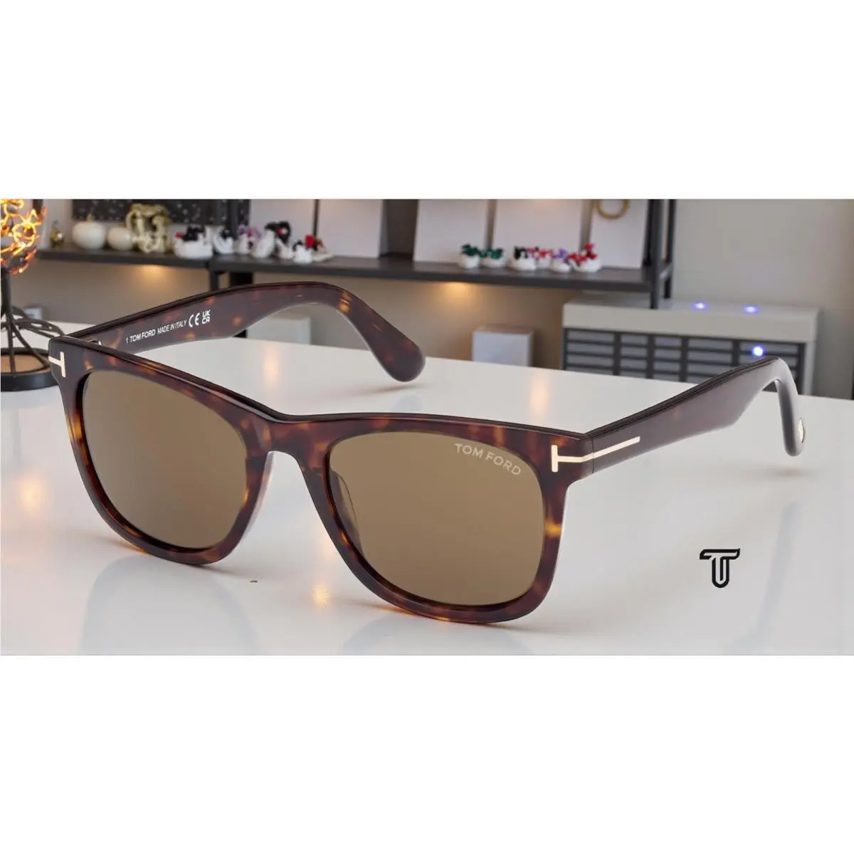 Kevyn FT1099 52J Plastic Dark Havana Roviex 52 mm Men`s Sunglasses by Tom Ford