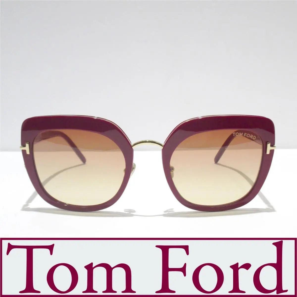 Virginia TF945 66T Sunglasses Women`s Burgundy w/ Gradient Lenses 140mm by Tom Ford