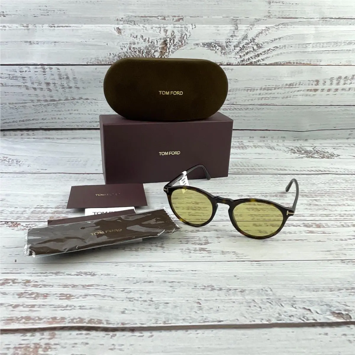 Aurele FT0904 52N Unisex 50-19-145 Sunglasses Dark Havana Green by Tom Ford