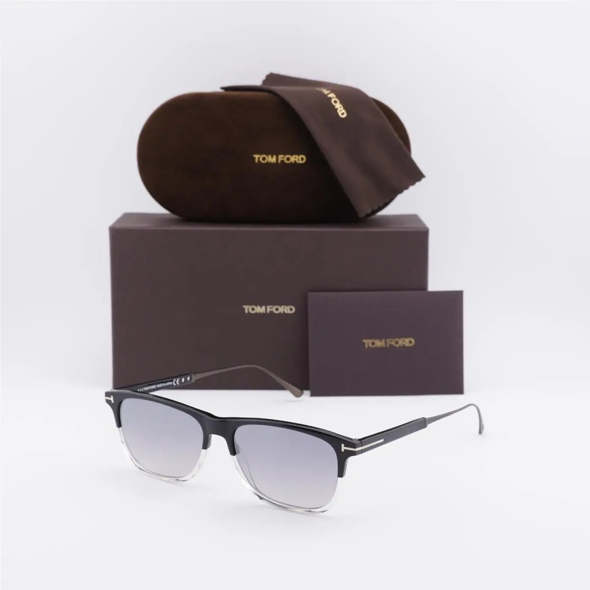 FT0813 03C Black/crystal/smoke Mirror 55-15-145 Sunglasses by Tom Ford