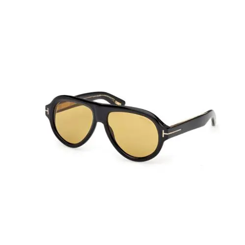 Tom Ford Icon FT1225 01E Shiny Black/ I Light Yellow 59mm Men`s Sunglasses