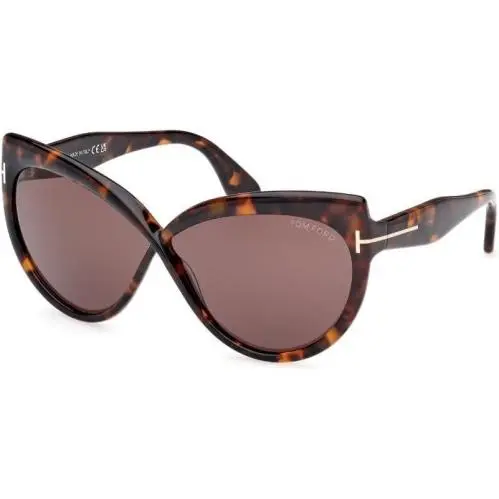 Sunglasses w Soft Case - FT1196 Beatrice 52E - Dark Havana / Brown by Tom Ford