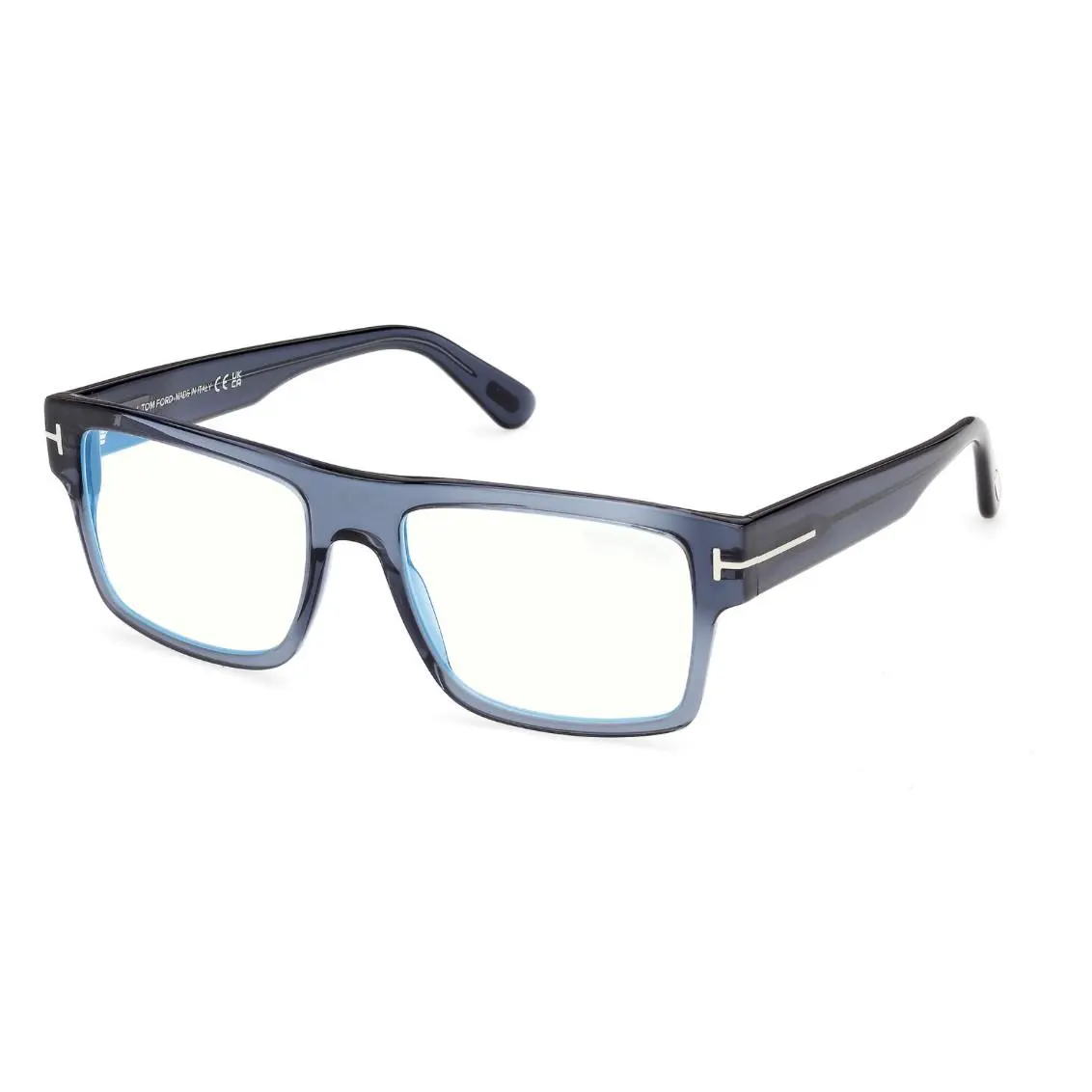 TF 6168-B Eyeglasses 090 Shiny Blue / Blue Light 55 by Tom Ford