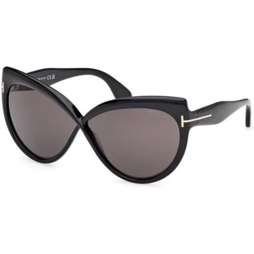 Tom Ford Sunglasses w TF Case - FT1196 Beatrice 01A - Shiny Black / Smoke - Frame: Shiny Black