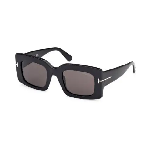 Tom Ford FT1188 Brigitta 01A Shiny Black/smoke Rectangular Women`s Sunglasses