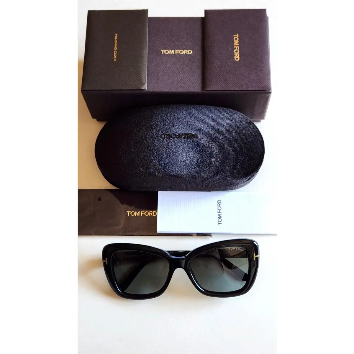 Women`s  Designer Sunglasses Black with Gradient Gray Lenses by Tom Ford