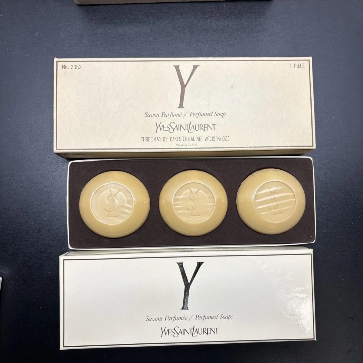 Vintage Yves Saint Laurent Perfumed Soaps 3-Bars 4.8 Oz Each