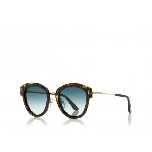 FT TF0574 52P Round Havana/blue Gradient 52mm Sunglasses by Tom Ford