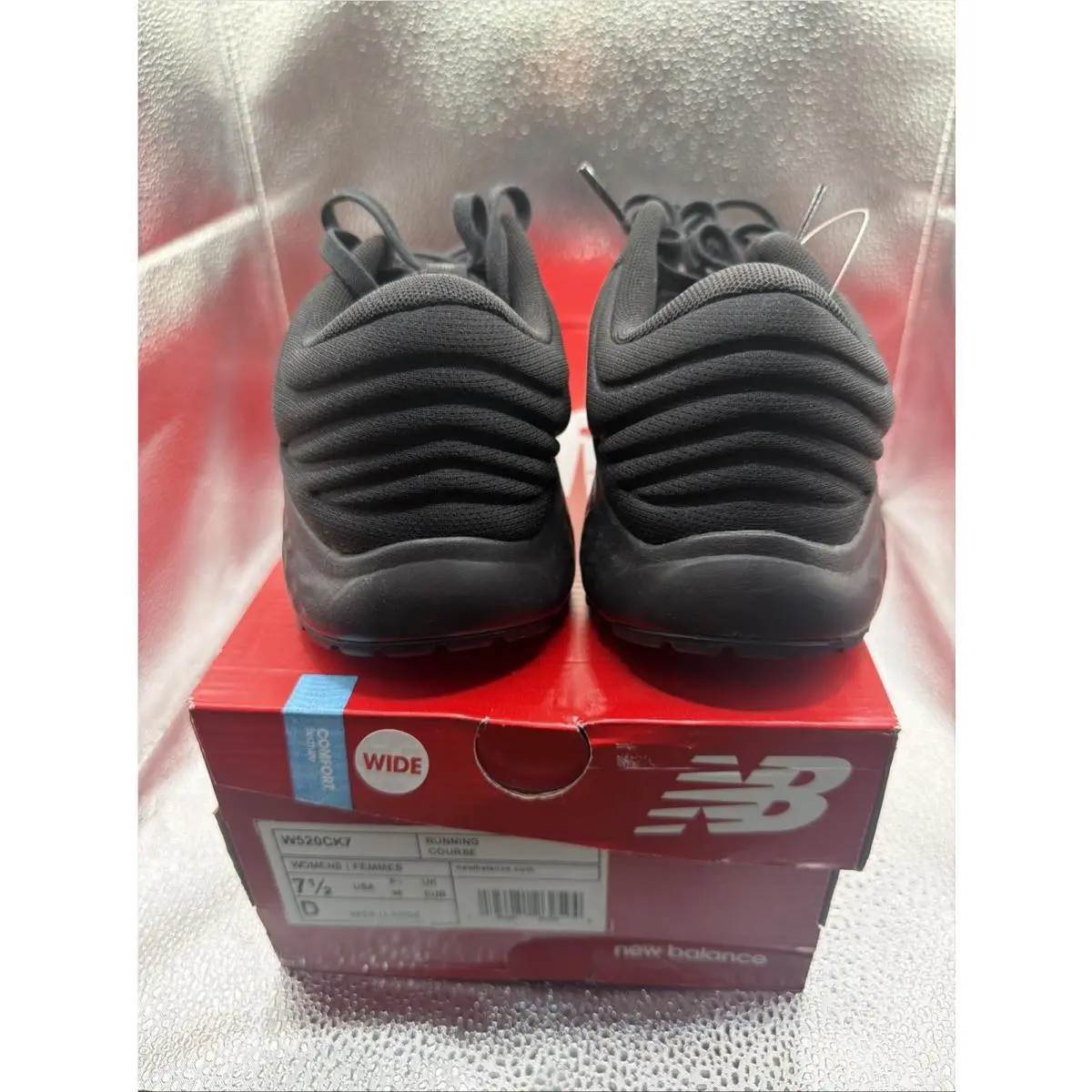 New Balance shoes - New Balance 520 v7 Wide Running Shoes Triple Black Women`s - W520CK7 - Black, Manufacturer: Black (UPC: 0195481262594) 3