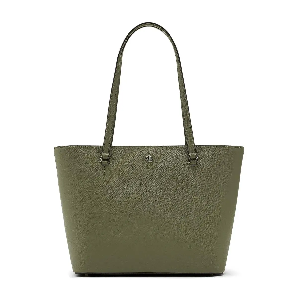 Woman`s Bags Lauren  Crosshatch Leather Medium Karly Shopper Tote Sage Green by Ralph Lauren