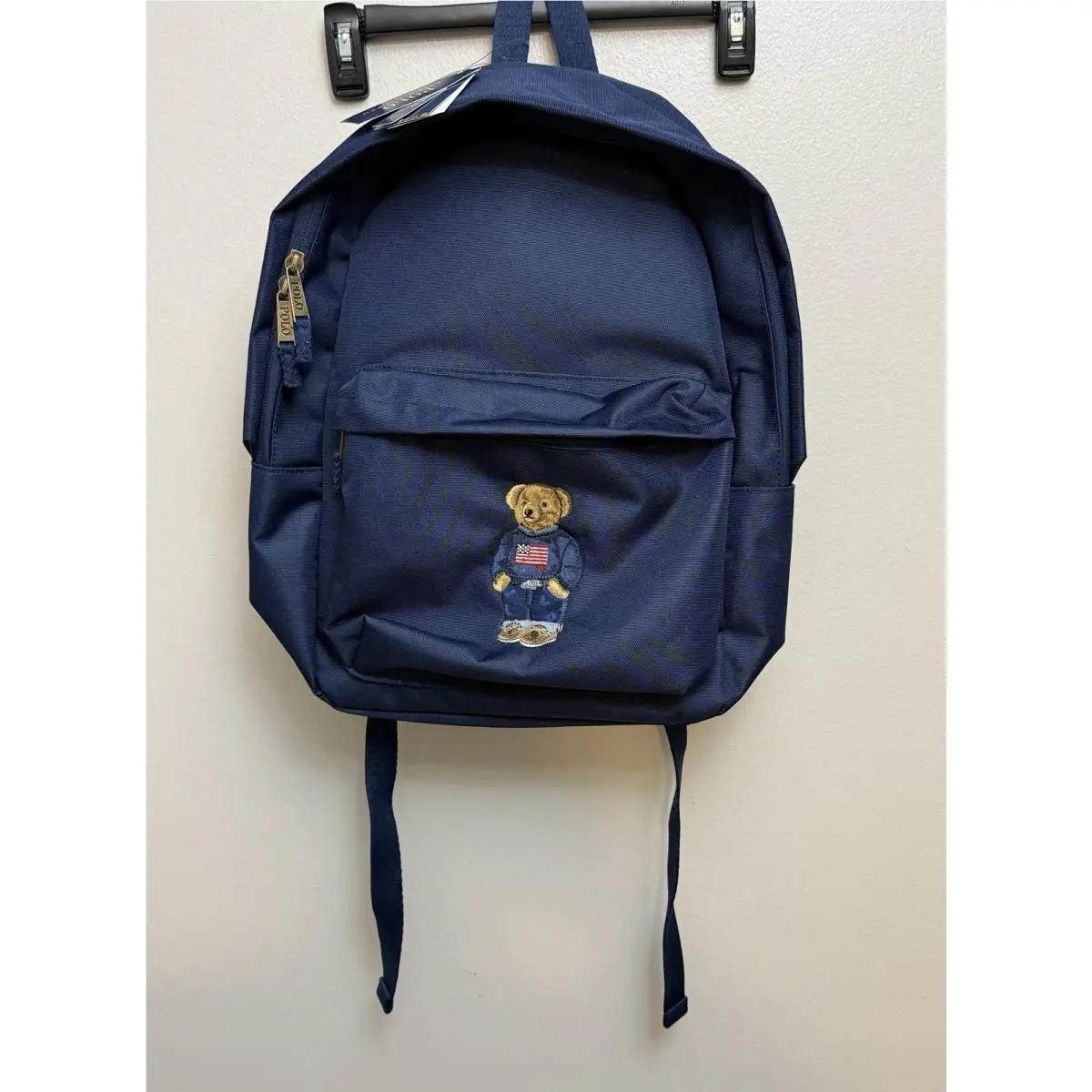 Polo Ralph Lauren Bear 15 Laptop School Backpack Navy Blue