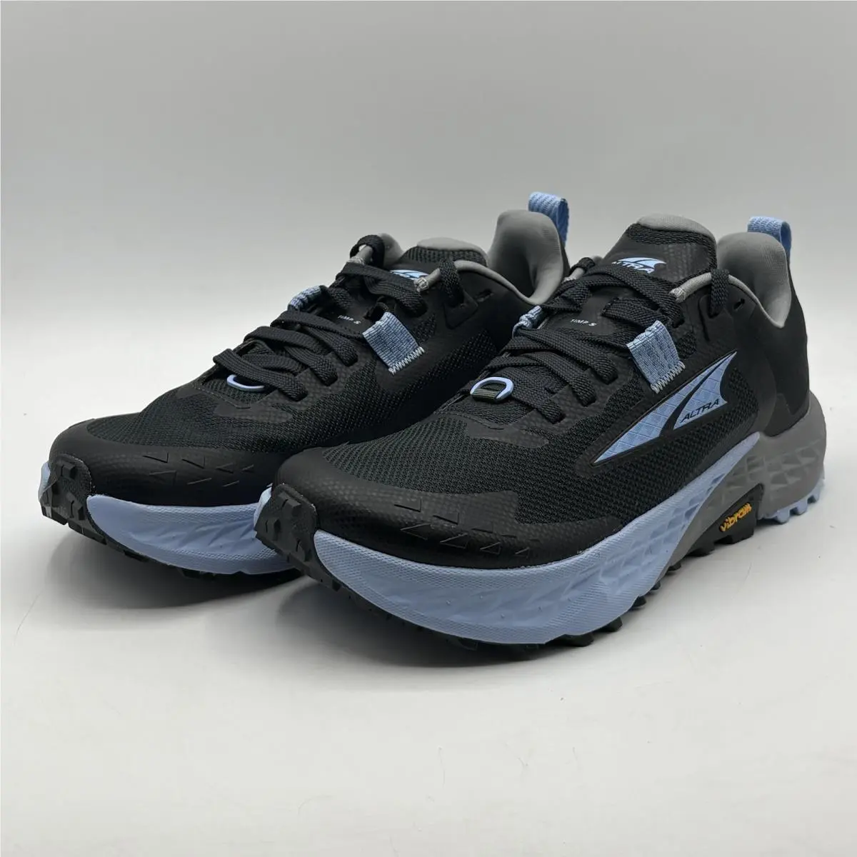 Altra Timp 5 AL0A85P6000 Women’s Size 7.5 Black Blue Trail Running Vibram Shoes