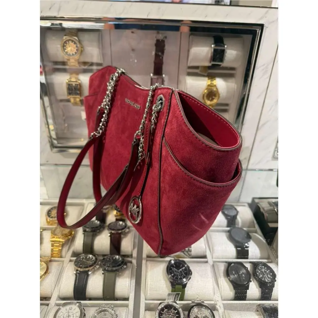 Michael Kors Jet Set Travel Women Large Bonded Leather Chain Tote Bag Variation