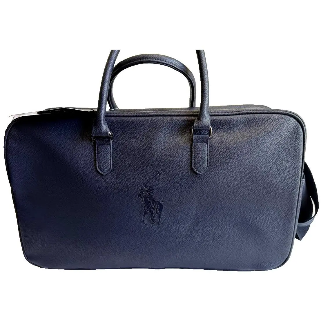 Polo Navy Blue Duffle Bag with Shoulder Strap Zip Closure by Ralph Lauren