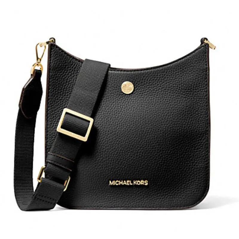 Michael Kors Briley Small Black Leather Messenger Crossbody Purse