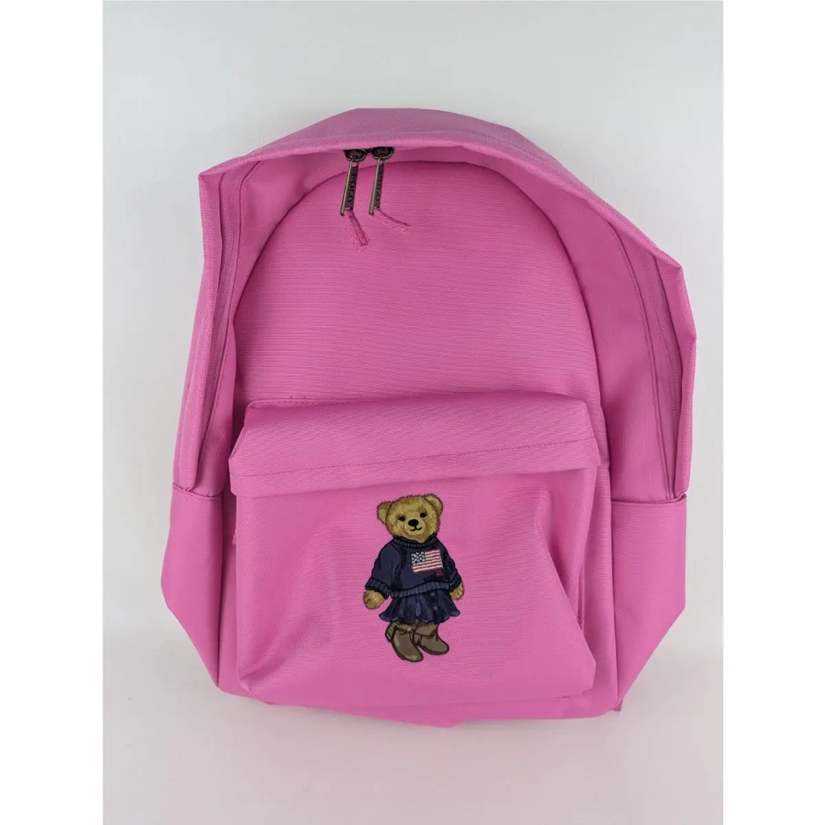 Polo Ralph Lauren Backpack Full Size Laptop Unisex Pink Bear School Bag Canvas