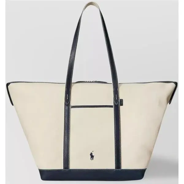 Polo Ralph Laurencanvas Shoulder Bag Canvas Shoulder Bag Ecru / Navy