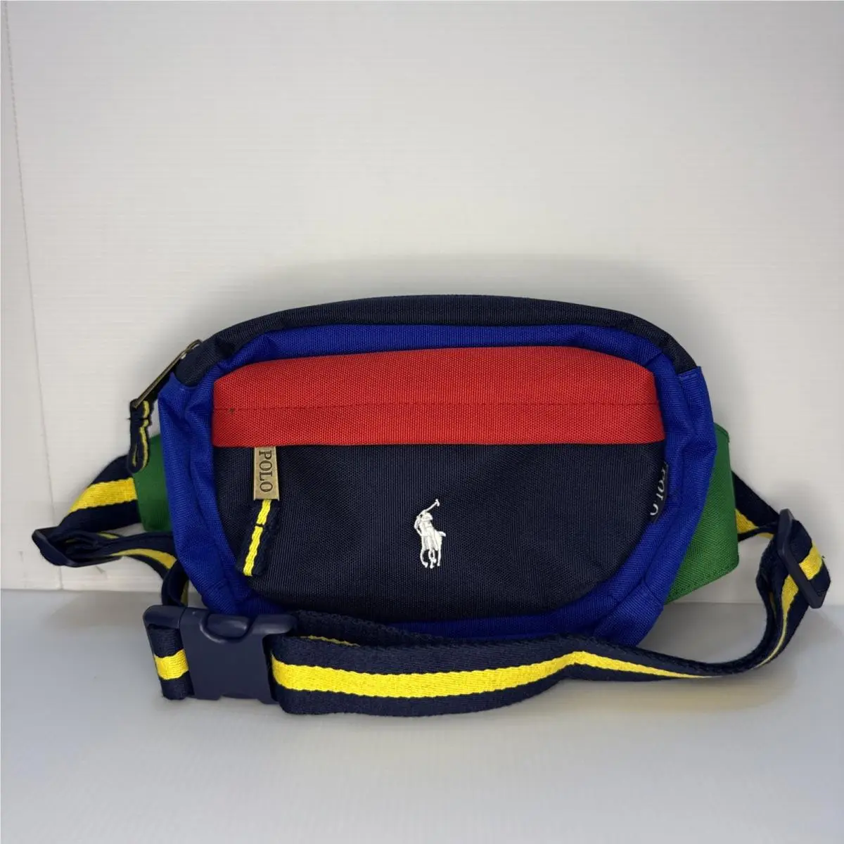 Polo Ralph Lauren Blue Yellow Red Colorblock ZA Belt Bag Fanny Pack