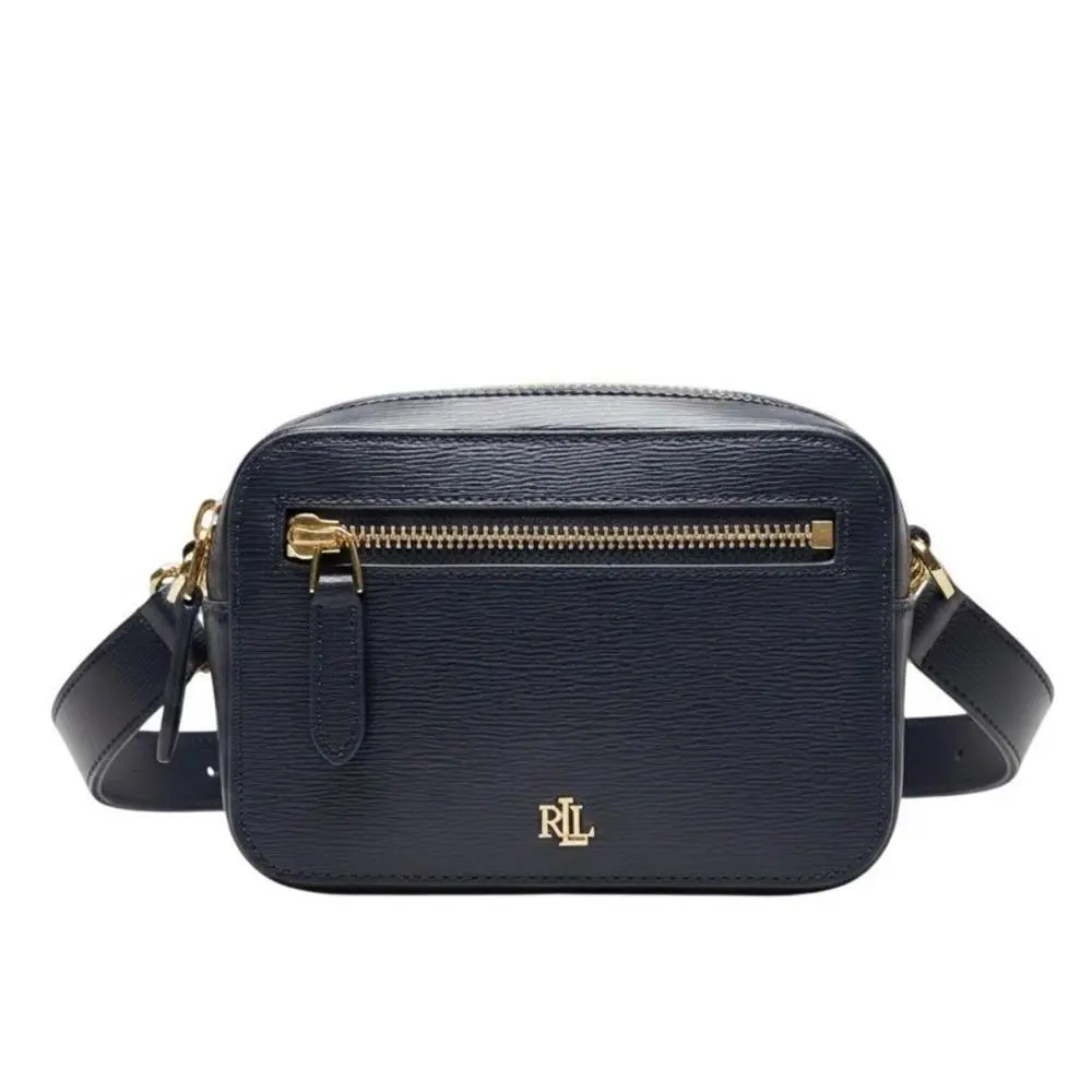 Lauren  Navy Leather Mini Belt Bag Gold Hardware by Ralph Lauren