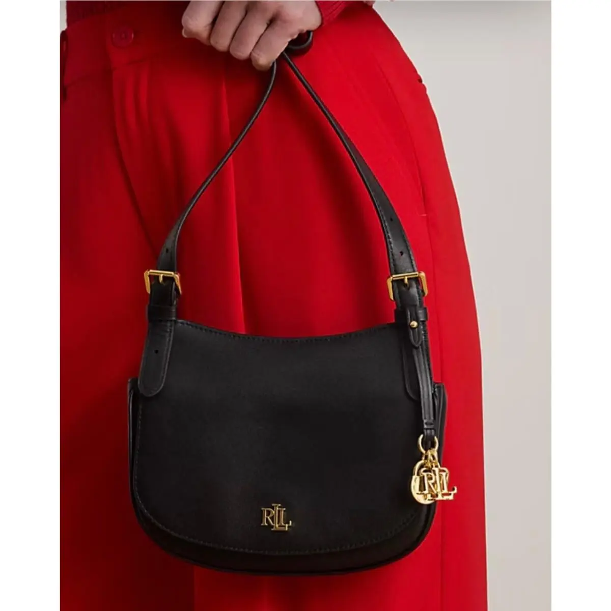 Lauren  Leather Medium Marcy Crossbody Bag by Ralph Lauren