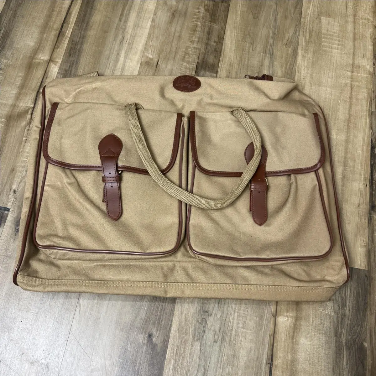 Vintage Ralph Lauren Safari Shoulder Reporter Messenger Bag Beige Nos