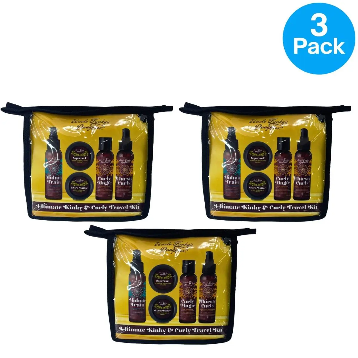 Uncle Funky`s Daughter Ultimate Kinky Curly Travel Kit 5 Piece 3 Pack by Ralph Lauren