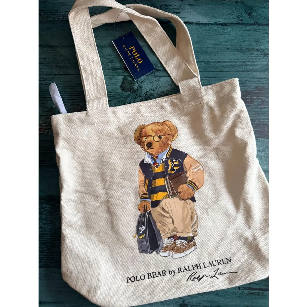 Polo Bear Cotton Canvas Tote by Ralph Lauren