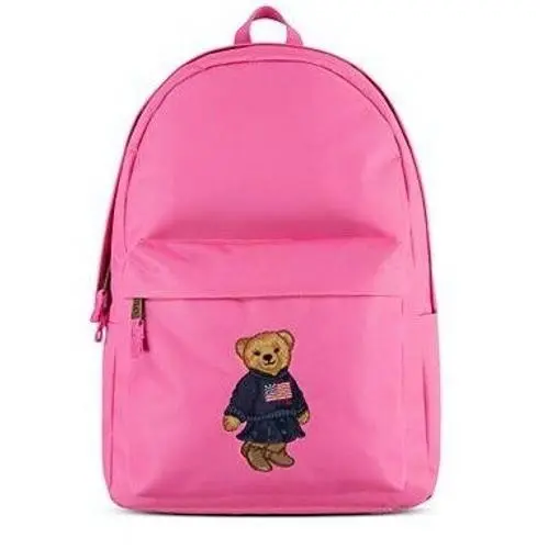 Polo  Pink Polo Bear Canvas Backpack Kids School Bag by Ralph Lauren